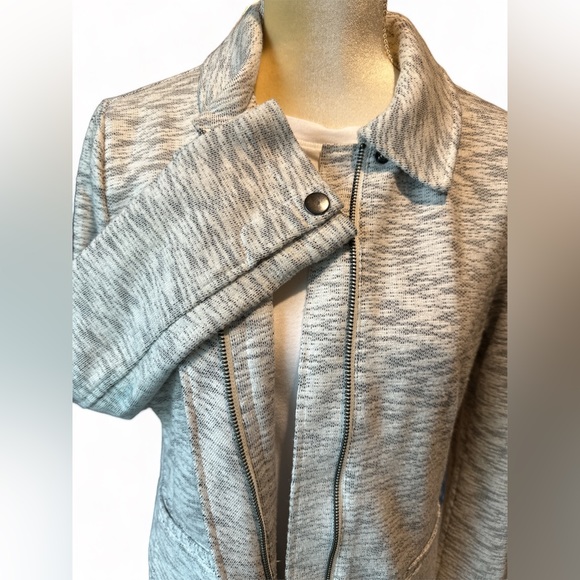 CAbi Neo Moto Jacket Heathered Gray Zip-up Snap Sleeve Size Small - Picture 7 of 12